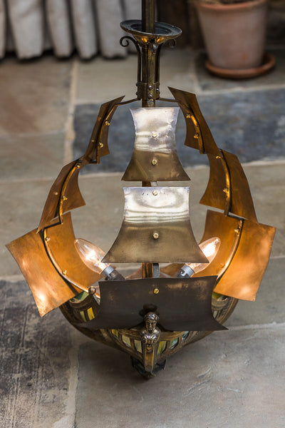 Banksway Art Deco gilt bronze ceiling light