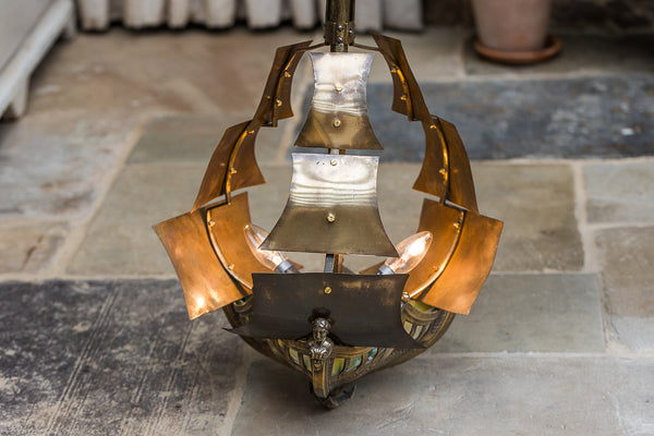 Banksway Art Deco gilt bronze ceiling light