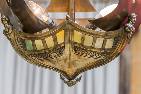 Banksway Art Deco gilt bronze ceiling light