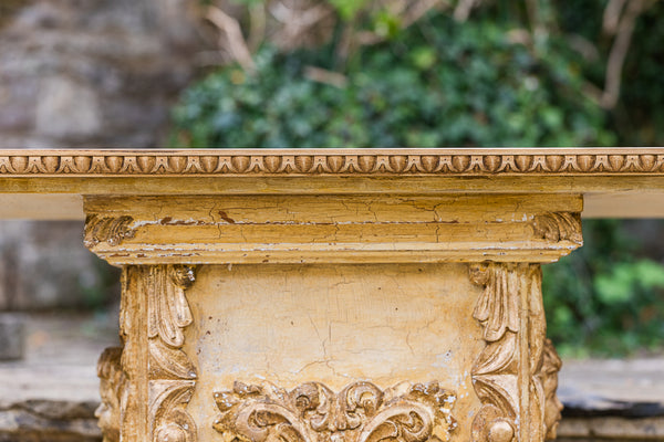 Mexican Carved Painted and Gilt Pedestal Table