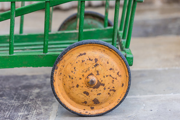 Vintage Green Painted Wooden Child’s Cart