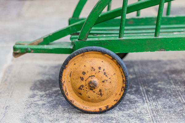Vintage Green Painted Wooden Child’s Cart