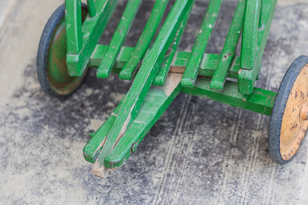 Vintage Green Painted Wooden Child’s Cart
