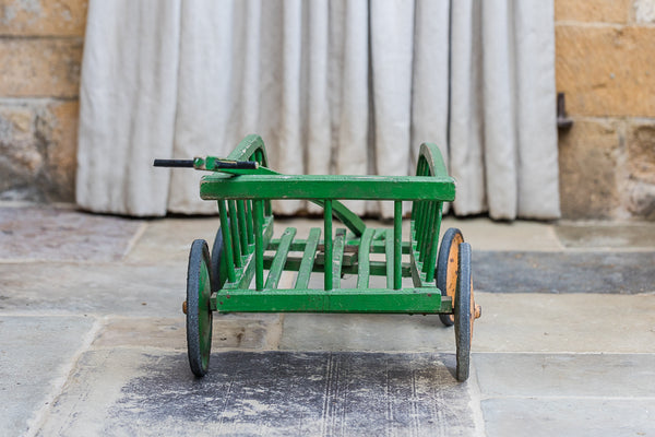 Vintage Green Painted Wooden Child’s Cart