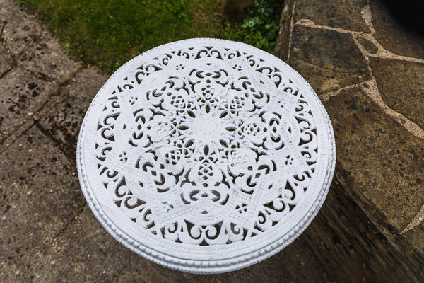 A Pair of Painted Cast Iron Tables