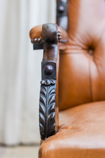 19th Century Rosewood Library Armchair