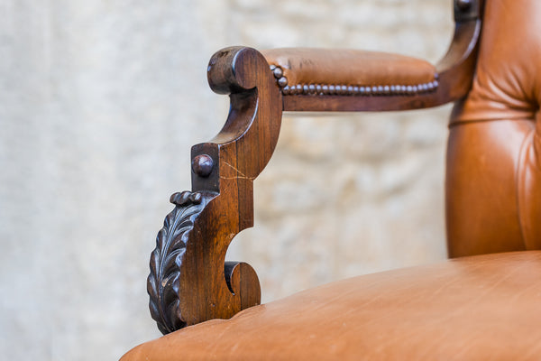 19th Century Rosewood Library Armchair