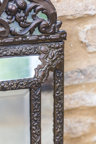 19th Century French Louis XIV Bronze Effect Mirror