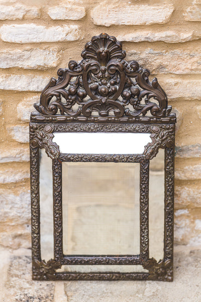 19th Century French Louis XIV Bronze Effect Mirror