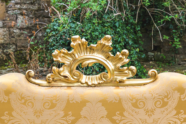 Late 20th Century Carved Gilt Wood Cushion Back Headboard