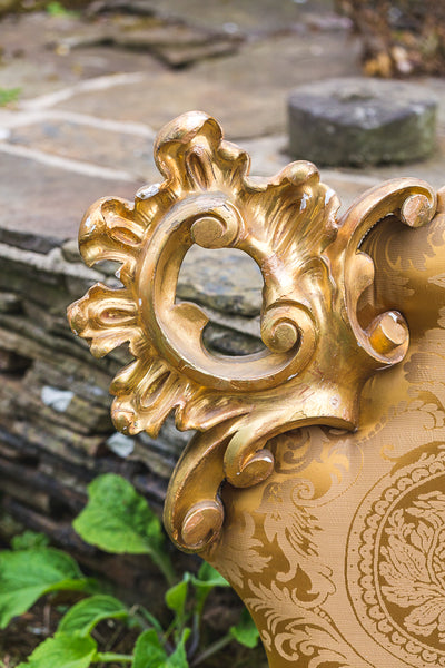 Late 20th Century Carved Gilt Wood Cushion Back Headboard