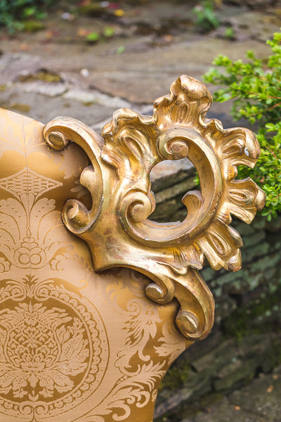 Late 20th Century Carved Gilt Wood Cushion Back Headboard