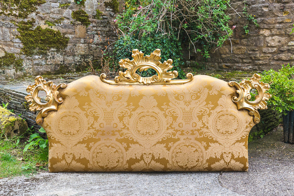 Late 20th Century Carved Gilt Wood Cushion Back Headboard