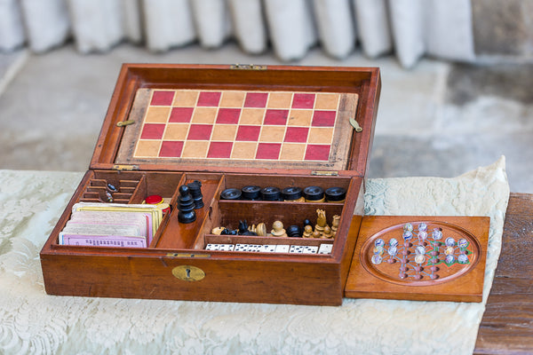 Nineteenth Century Walnut Cased Games Compendium