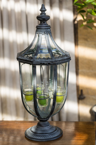 Metal Octagonal Tabletop Garden Lantern