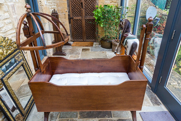 19th Century Canopied Child's Cradle
