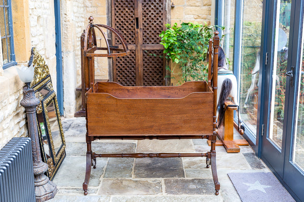 19th Century Canopied Child's Cradle