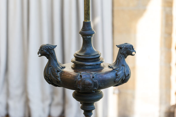 Nineteenth Century Brass and Metal Oil Standard Lamp