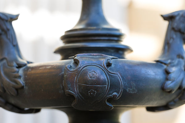 Nineteenth Century Brass and Metal Oil Standard Lamp