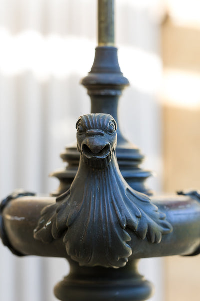 Nineteenth Century Brass and Metal Oil Standard Lamp