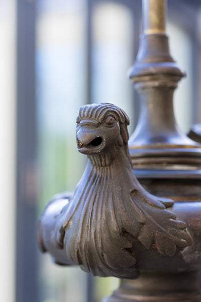 Nineteenth Century Brass and Metal Oil Standard Lamp