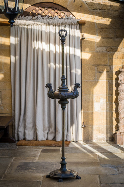 Nineteenth Century Brass and Metal Oil Standard Lamp