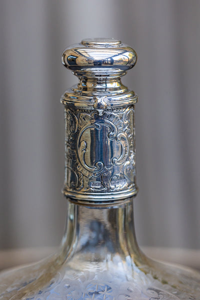 Silver Mounted Glass Decanter