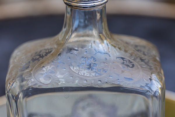 Silver Mounted Glass Decanter