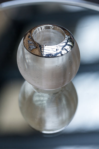 Offbeat Interiors - A Pair of Ribbed Clear Glass Match Strikers