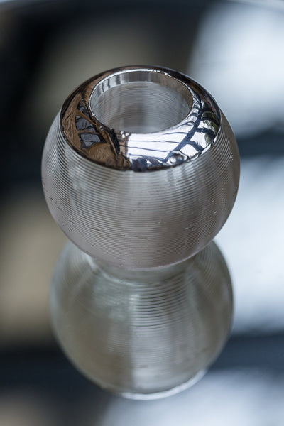 Offbeat Interiors - A Pair of Ribbed Clear Glass Match Strikers