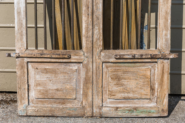 A pair of Indian Hardwood Panelled Doors
