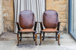 Pair of Art Deco Period Beech Library Club Reading Chairs