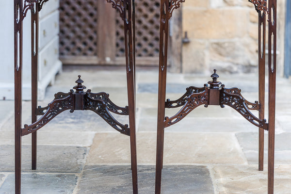 Nineteenth Century Mahogany Chinese Chippendale Side Tables