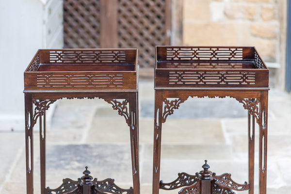 Nineteenth Century Mahogany Chinese Chippendale Side Tables
