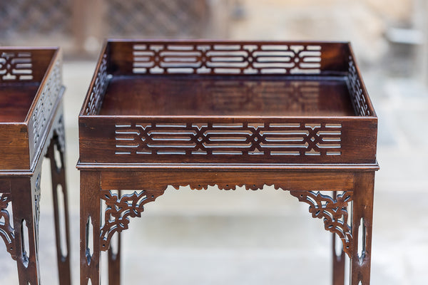 Nineteenth Century Mahogany Chinese Chippendale Side Tables