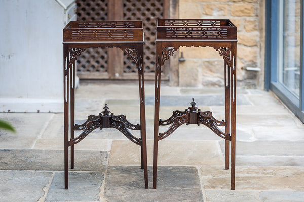 Nineteenth Century Mahogany Chinese Chippendale Side Tables