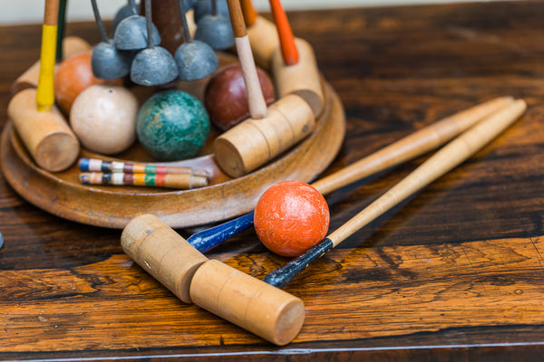 Victorian Mahogany Table Croquet Set