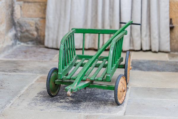 Vintage Green Painted Wooden Child’s Cart