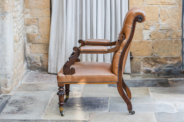 19th Century Rosewood Library Armchair