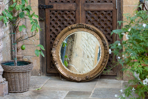 Offbeat Interiors - Nineteenth Century French Guilt Gesso Circular Wall Mirror