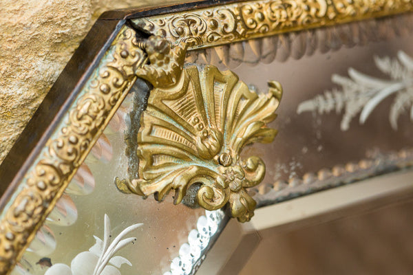 Offbeat Interiors - Nineteenth Century Brass Mounted Wall Glass