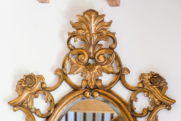 Mahogany Gilt Painted Framed Oval Mirror