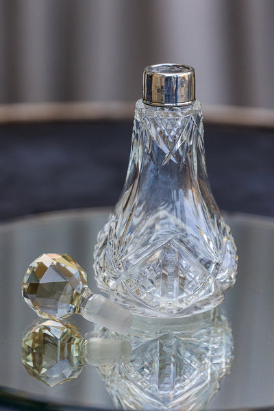 Silver Mounted Glass Perfume Bottle