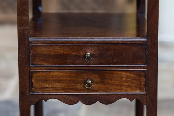 George III Mahogany Two Drawer Washstand