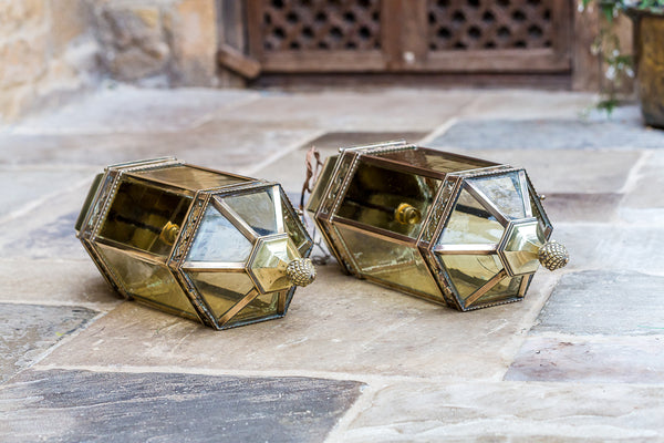 Brass Lanterns pair on the floor