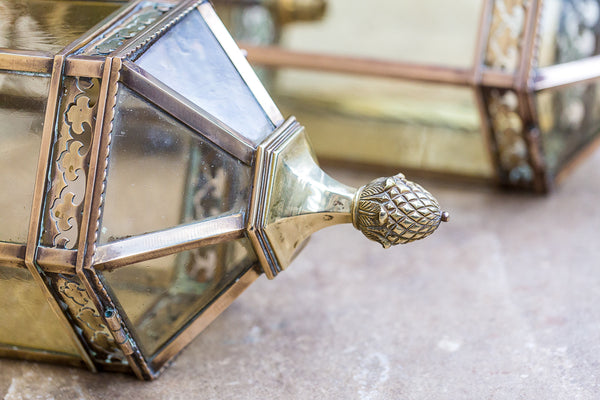 Brass Lanterns pinecone finial detail