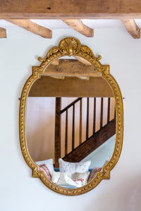 Antique French Gilt Gesso oval mirror front view