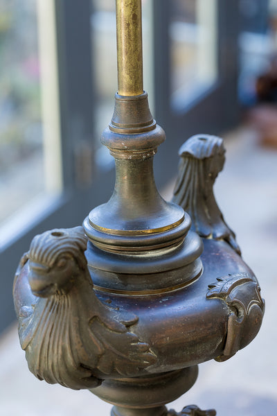 Nineteenth Century Brass and Metal Oil Standard Lamp