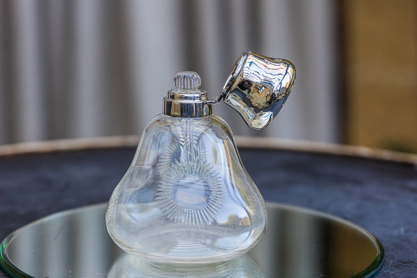 Silver Mounted and Cut Glass Scent Bottle
