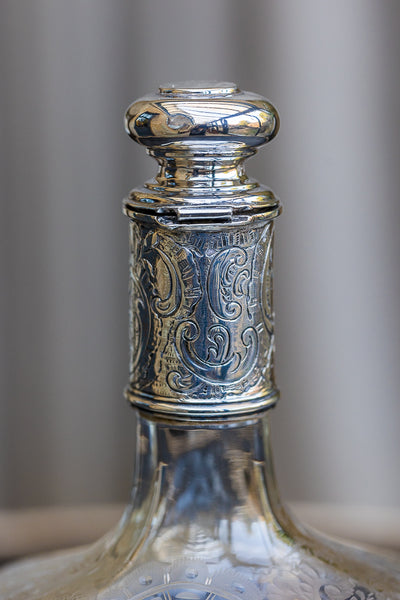 Silver Mounted Glass Decanter